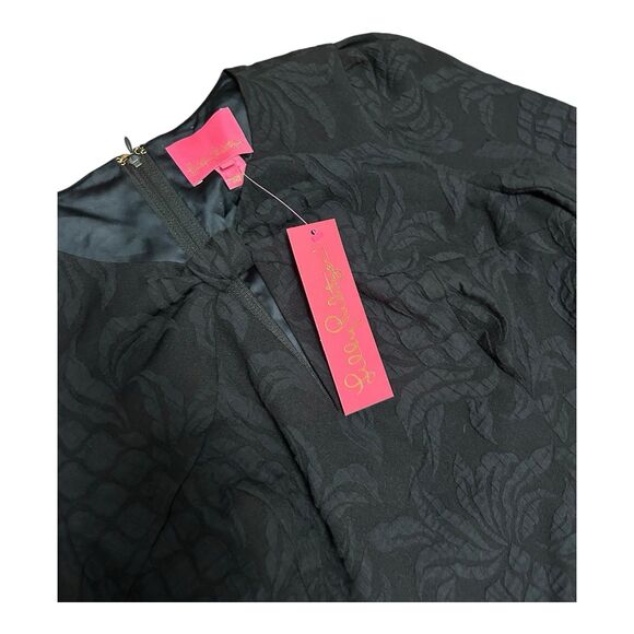 Lilly Pulitzer Kolton Stretch Shift Dress Size 4 Onyx Pineapple Pucker Jacquard - Picture 4 of 8
